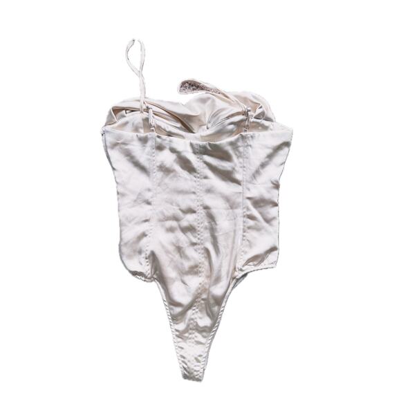 Zara Satin Bustier Corset Cami Bodysuit Cream Ivory Size Small - Picture 5 of 8
